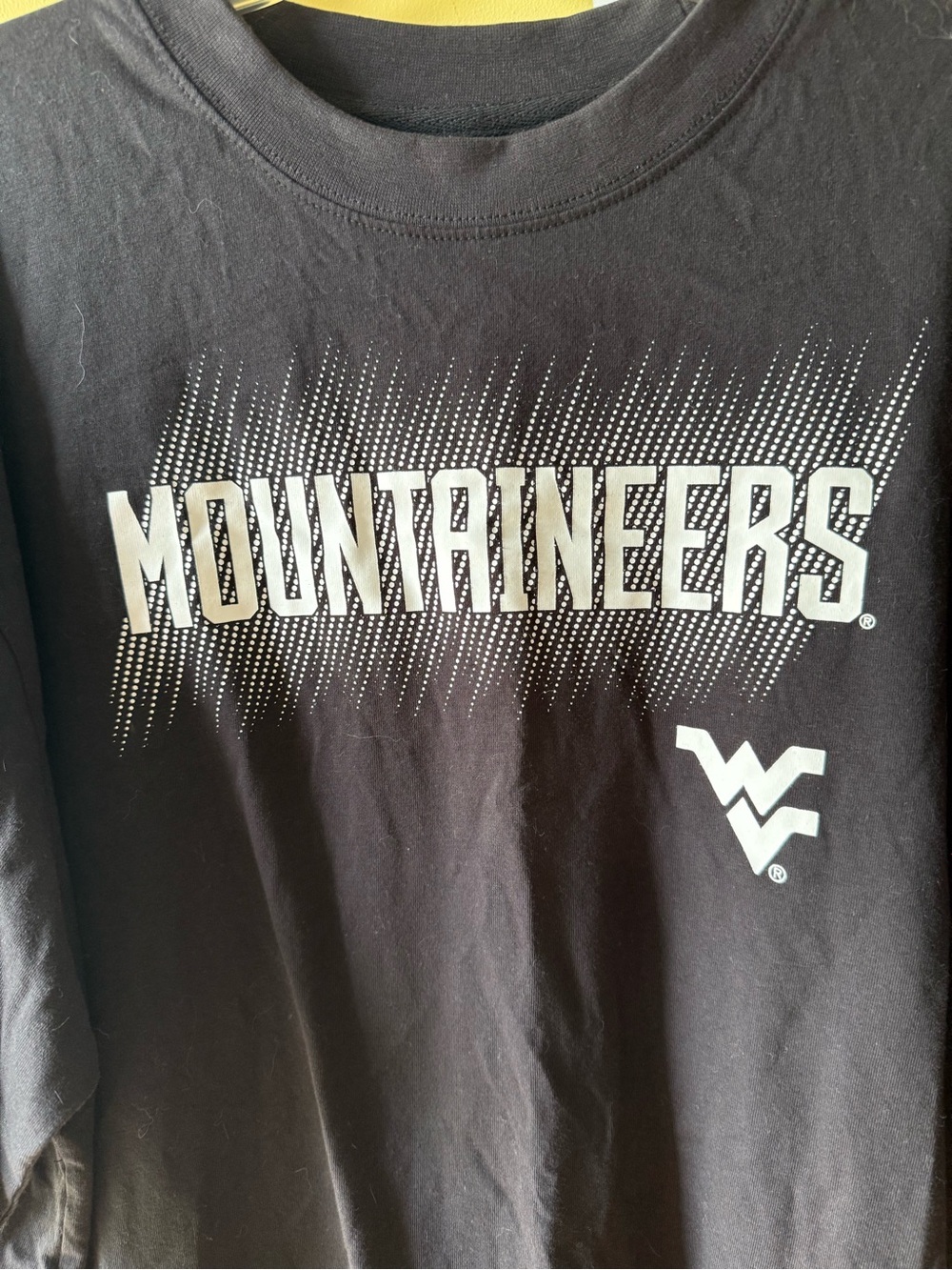 Varsity Black Mountaineers Long Sleeve Tee with White Graphic